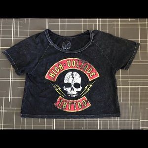 High Voltage Tattoo Kat Von D Cropped T-Shirt S